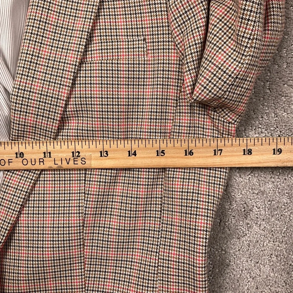 Banana Republic Blazer Womens 2 Tall Brown Plaid Excellent Houndstooth Classic